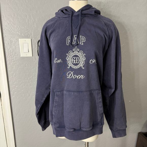 DÔEN Sweaters - Gap × DÔEN Heavyweight Raglan Logo Hoodie, Navy Blue, XL 715480